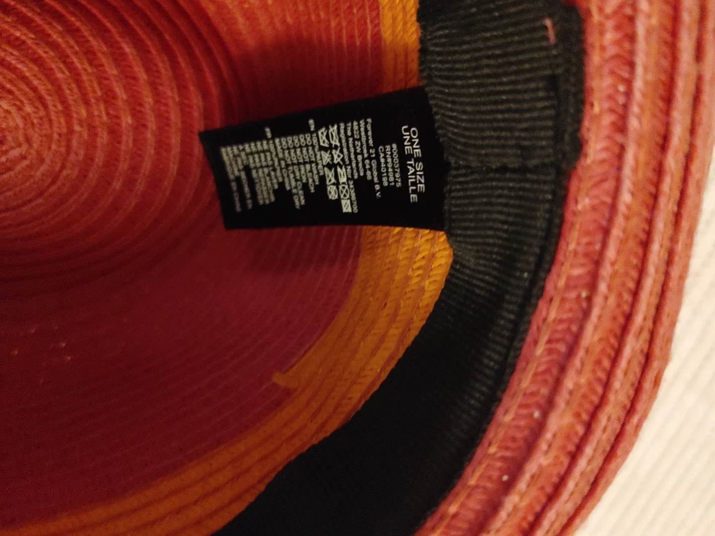 One Size Straw Hat - Pink and Orange - photo 3
