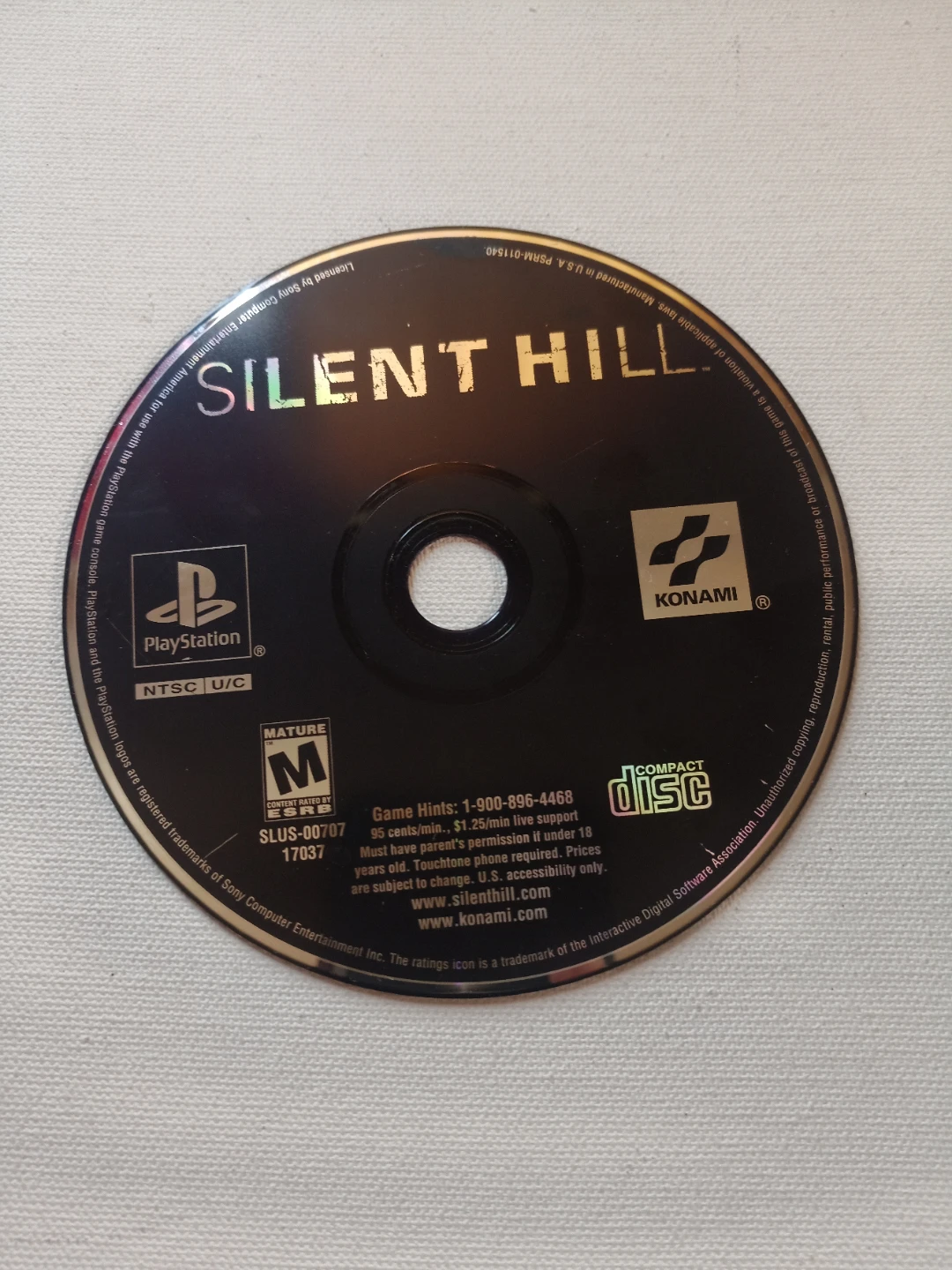 Silent Hill PlayStation 1 Video Game Disc