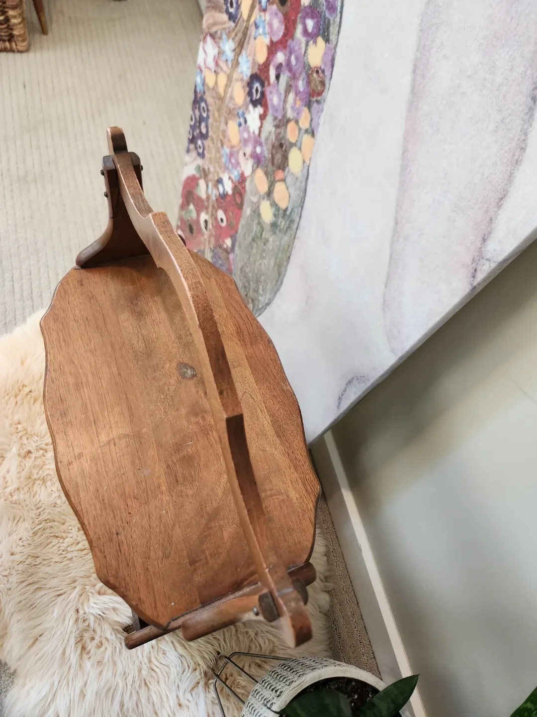 MID CENTURY MODERN Wooden Magazine Rack Side Table - photo 2