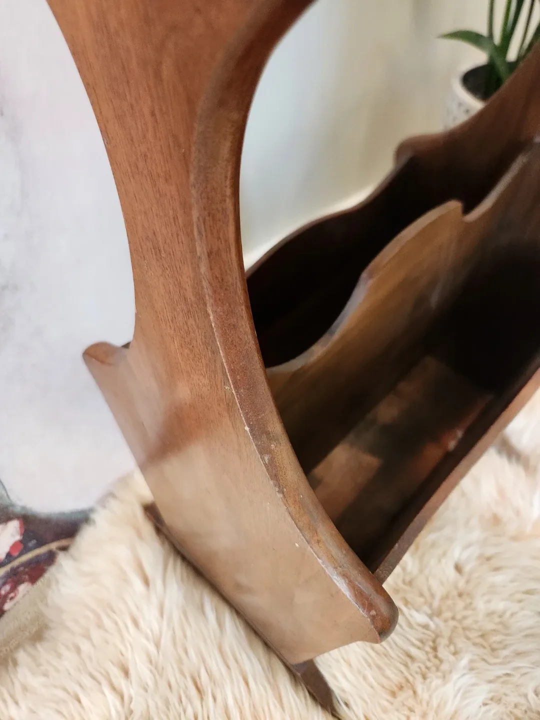 MID CENTURY MODERN Wooden Magazine Rack Side Table - photo 5