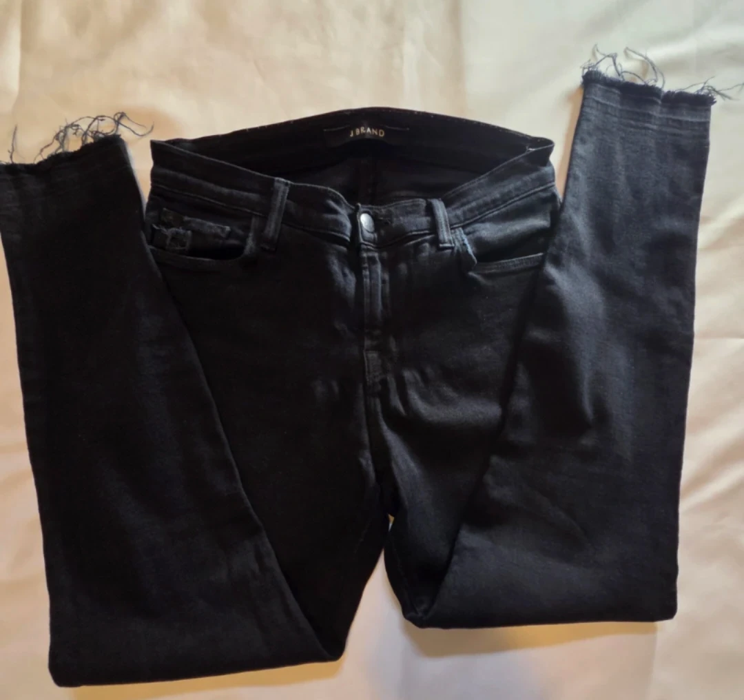 J Brand Black Distressed Skinny Jeans Size 27 - photo 5