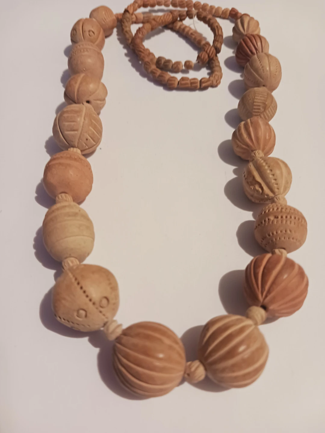Indian Sanded Seed Wioden Beads EarthTone Necklace - photo 3