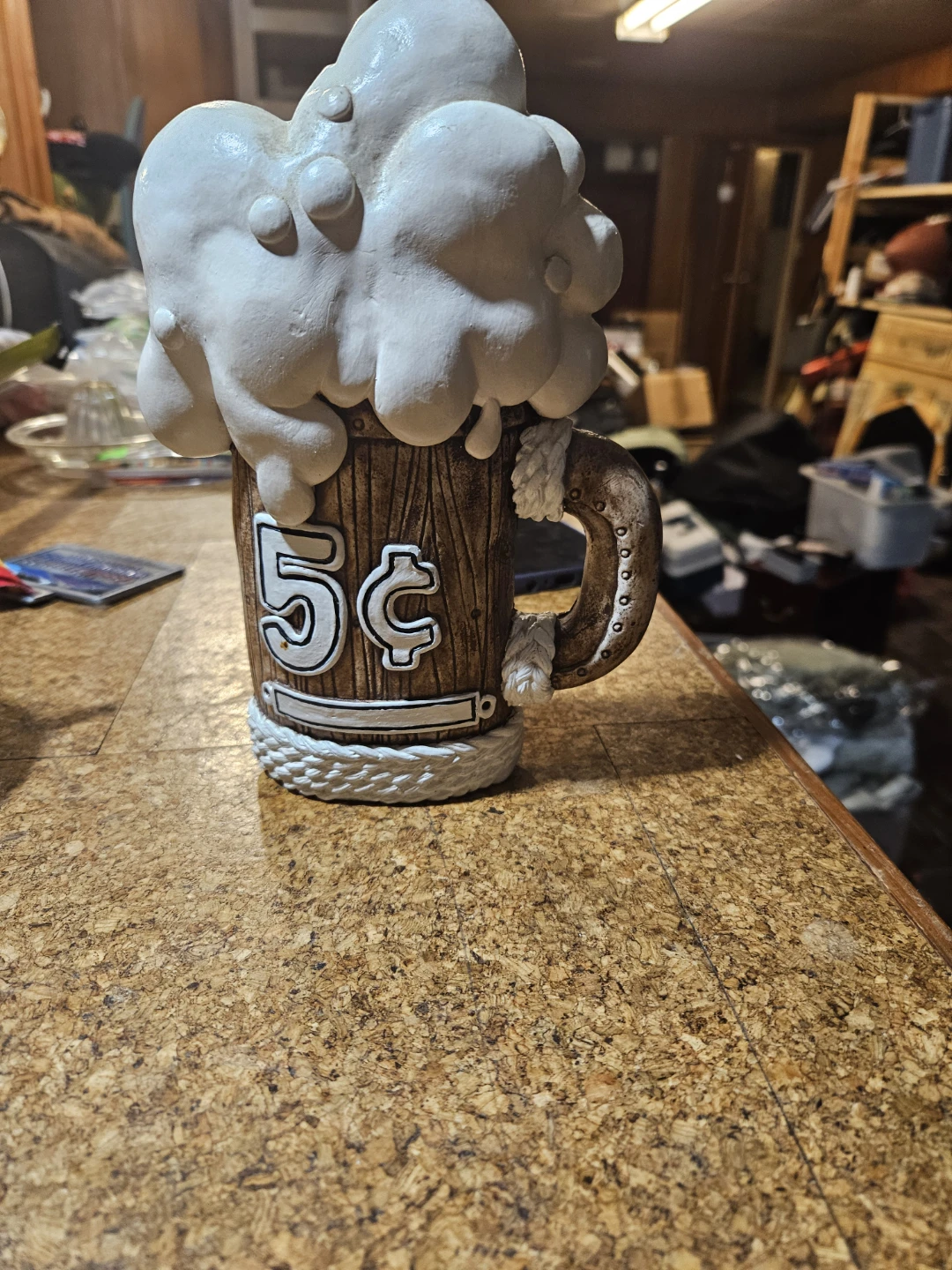 Decorative Beer Mug with "5¢" Emblem - photo 2