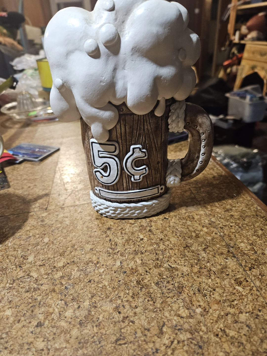 Decorative Beer Mug with "5¢" Emblem - photo 4