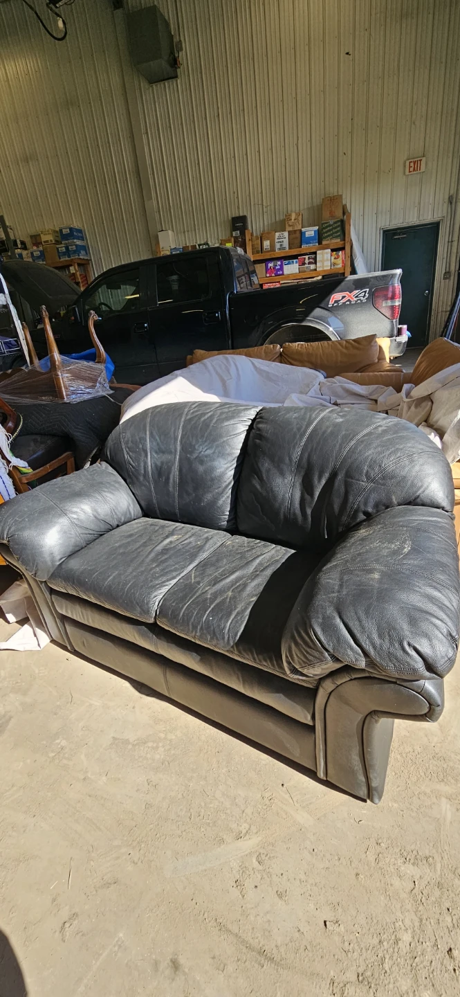 Black Leather Sofa & Loveseat - photo 2