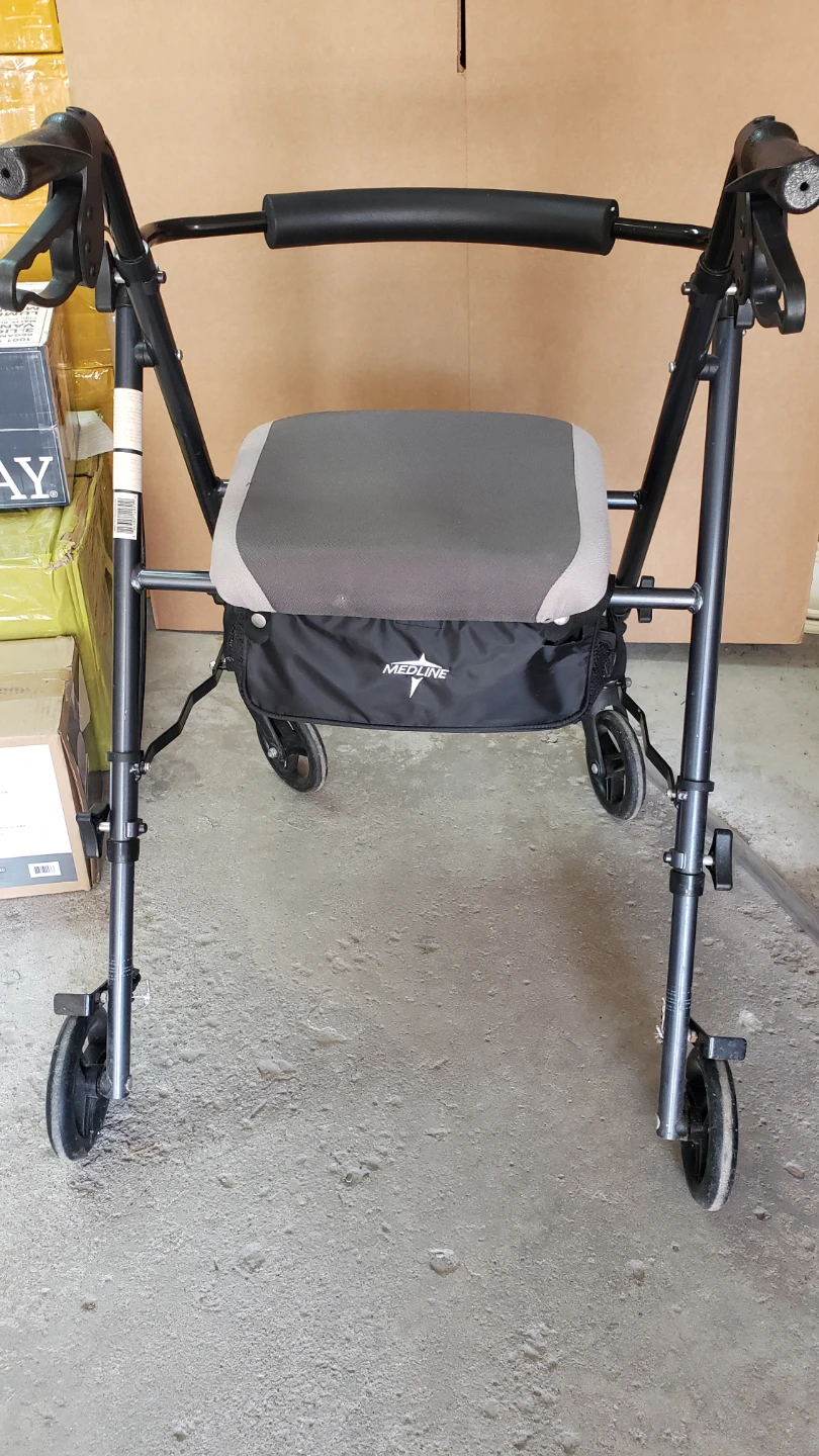 Medline Folding Walker with Seat and Bag