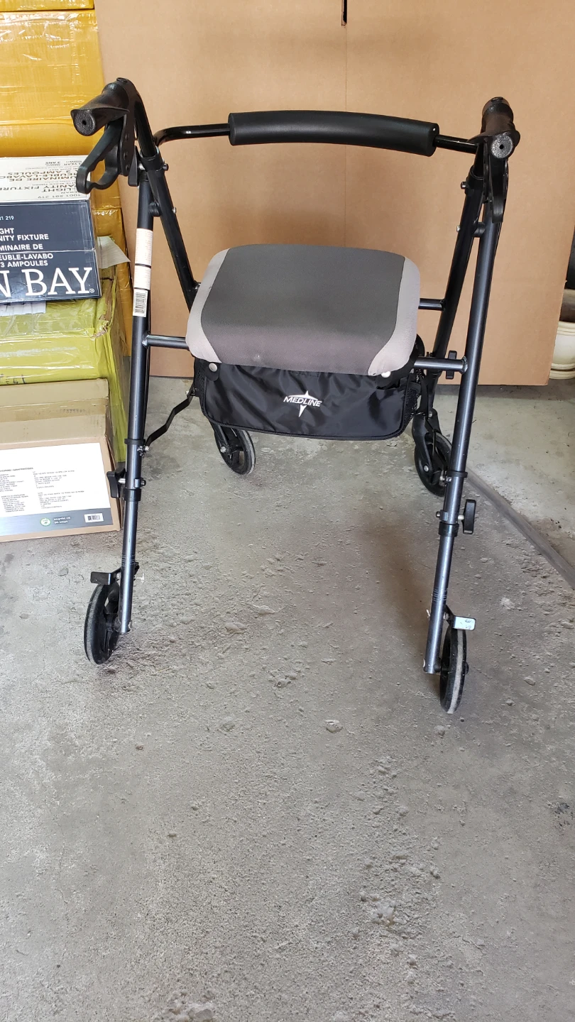 Medline Folding Walker with Seat and Bag - photo 2