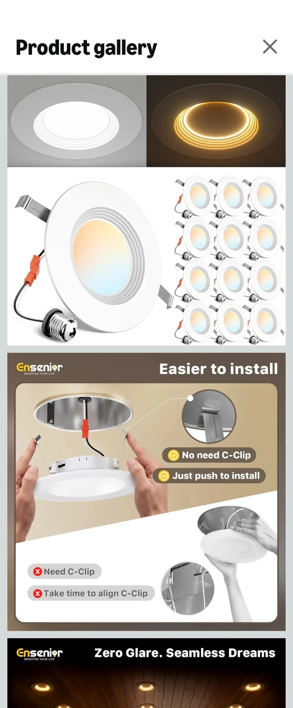 Dual-Mode LED Downlight 5 Selectable Color Temperatures  12pack