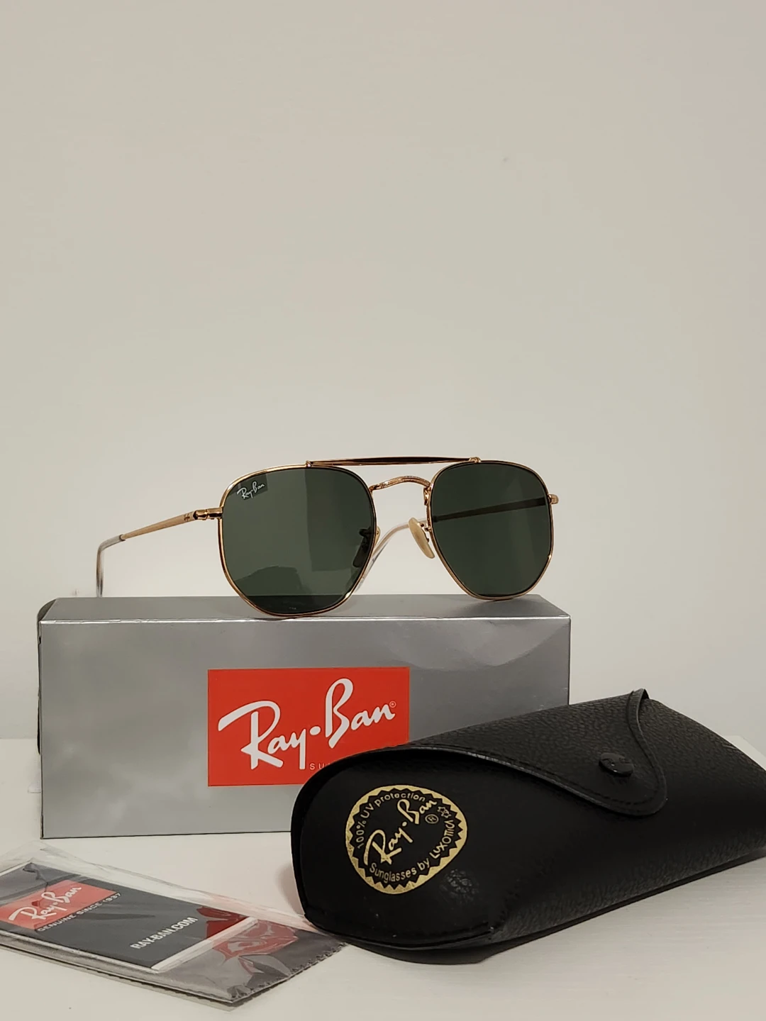 Ray-Ban RB3648 Marshal Gold Green Lens NEW Full Set - photo 2