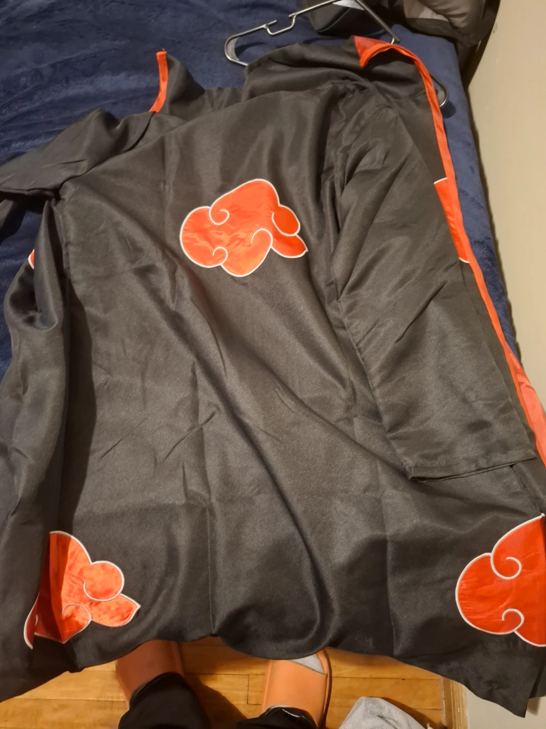 Black Akatsuki Cloak with Red Clouds - photo 3
