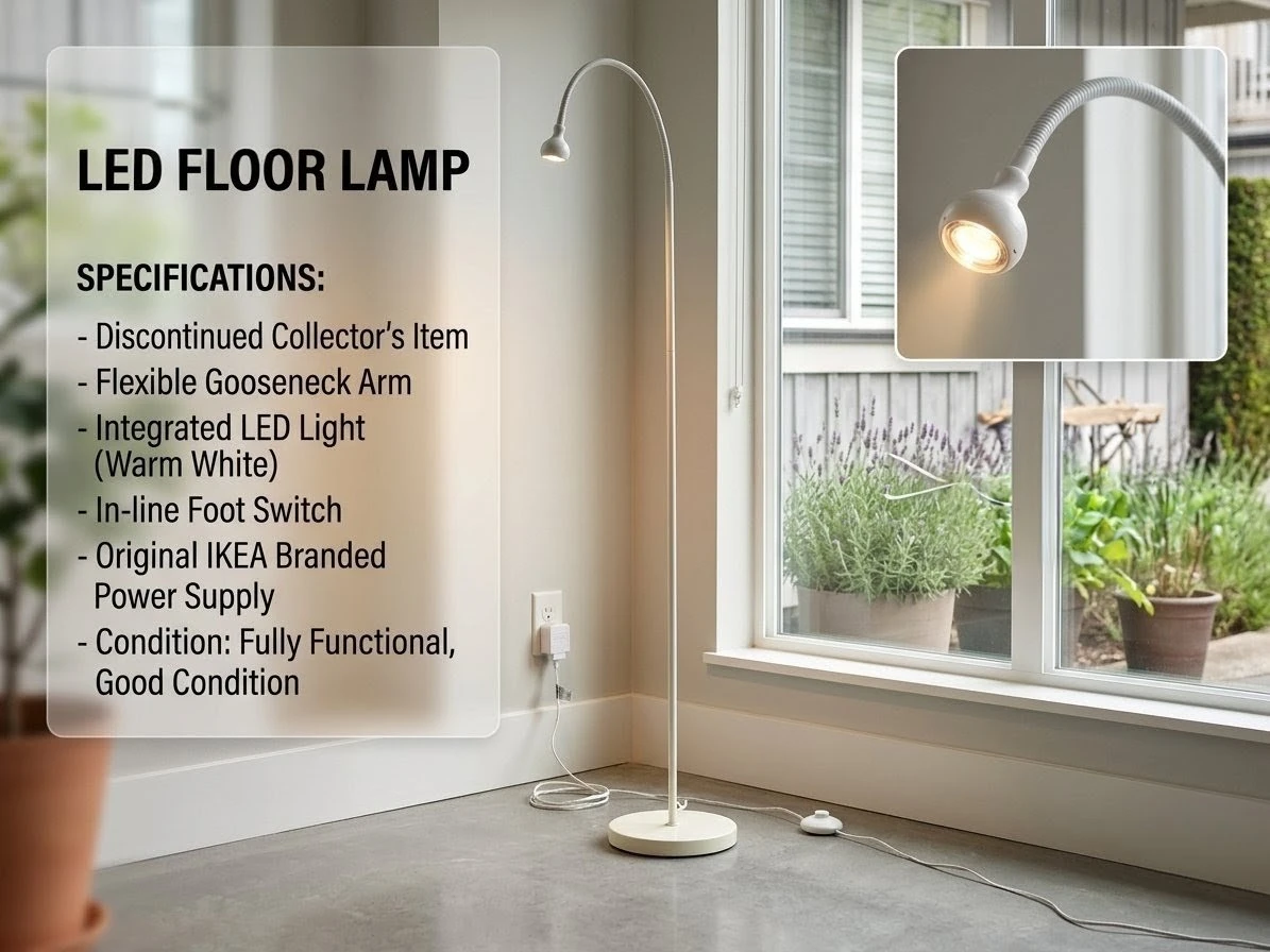 IKEA LED Floor Lamp with Foot Switch.