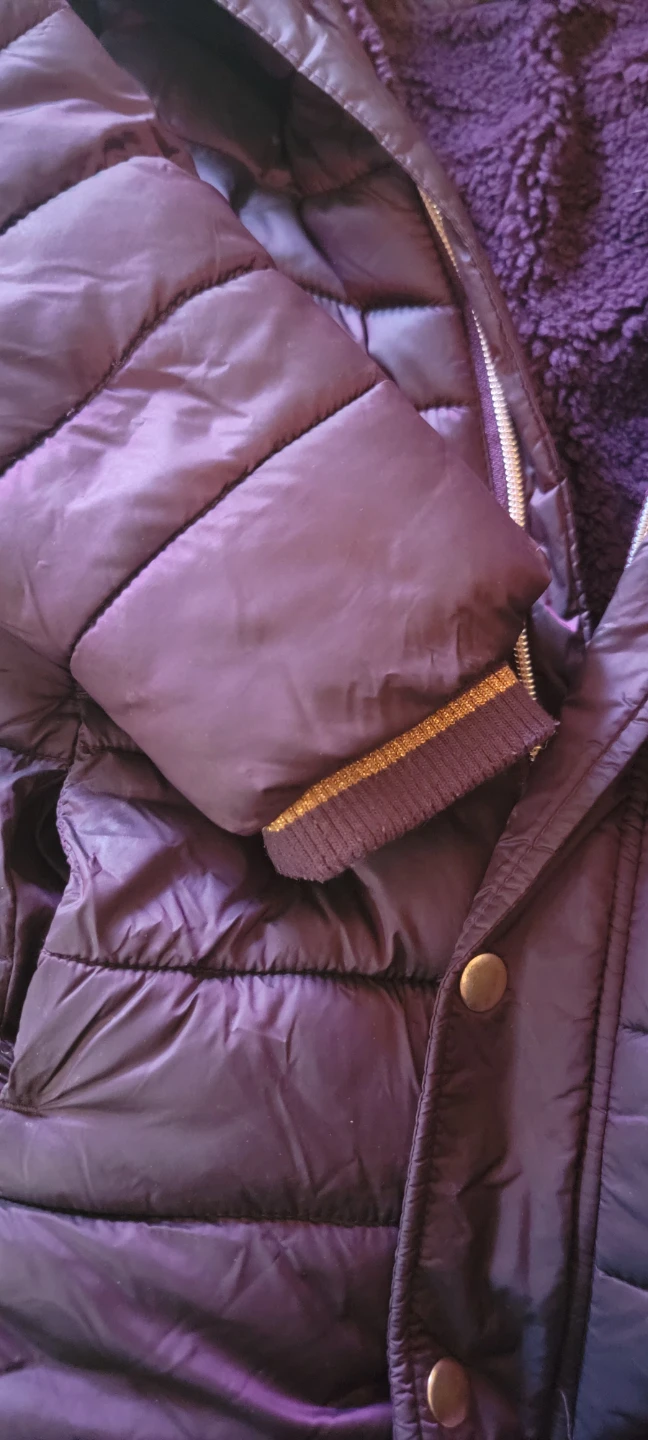 George. Purple Puffer Jacket with Fur Hood - Size S/P - photo 5