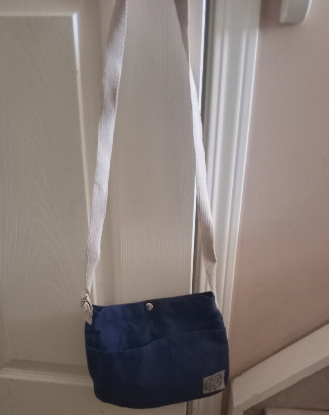 Small Blue Crossbody Bag with Adjustable Strap