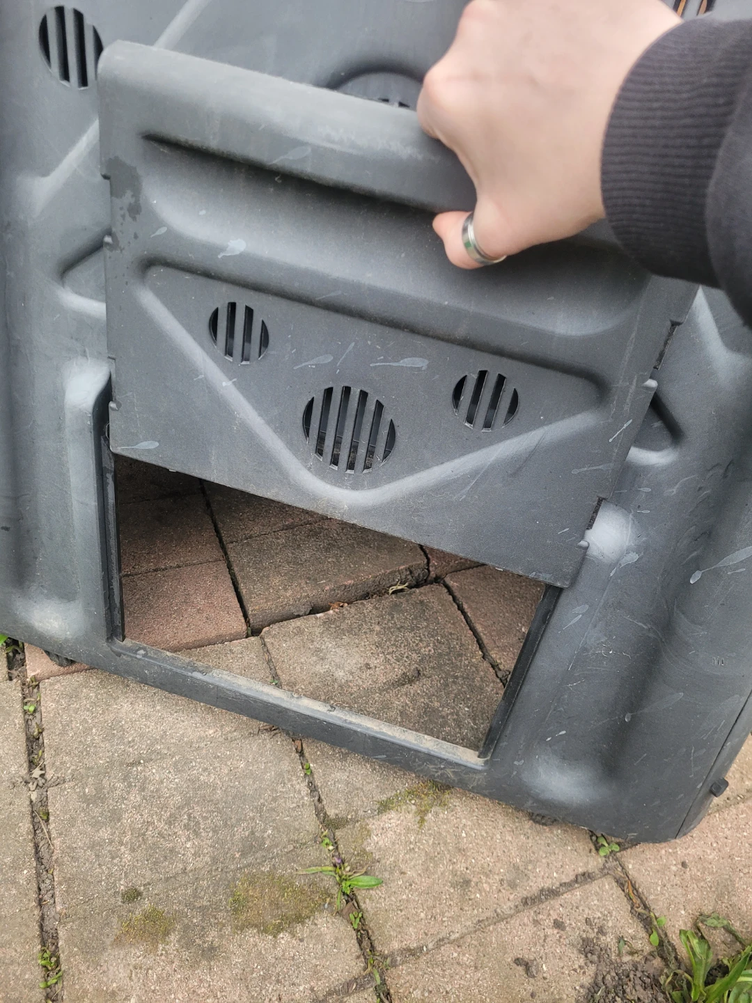 Black Compost Bin with Lid and Doors - photo 2