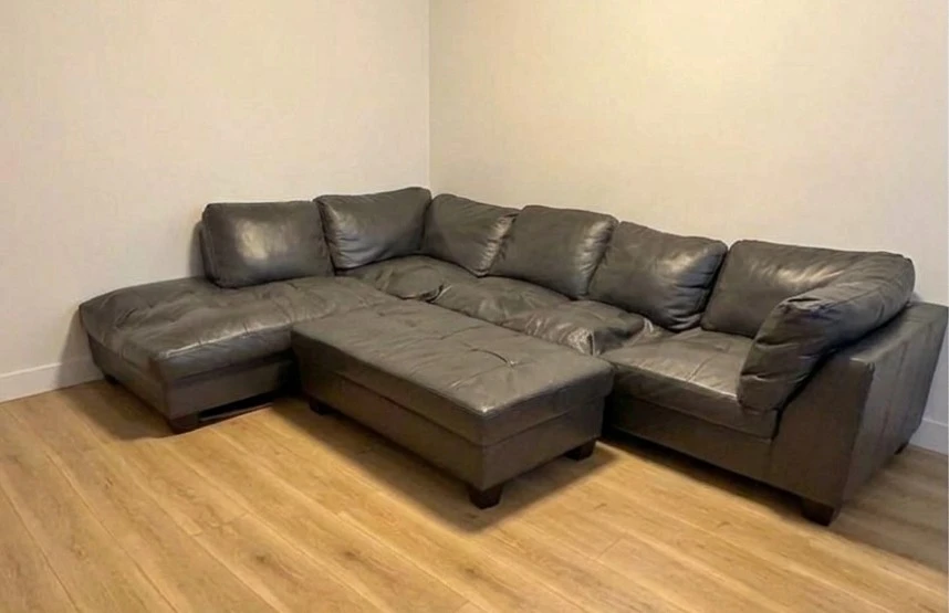 Delivery Available - Sectional Couch & Ottoman