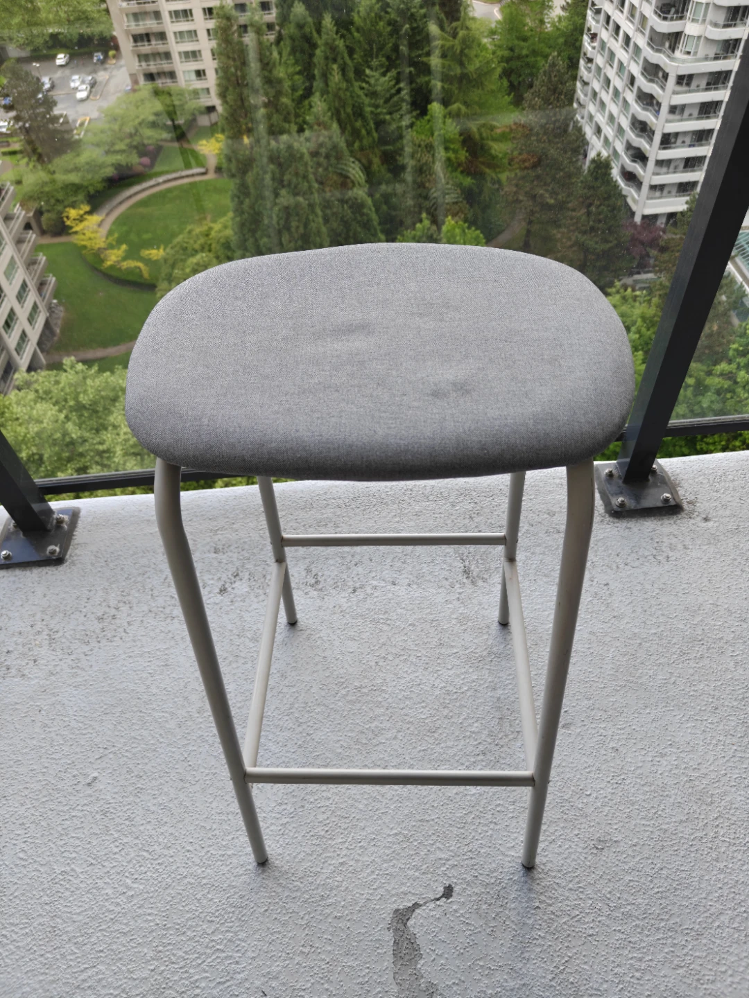 Grey IKEA Fabric Bar Stool