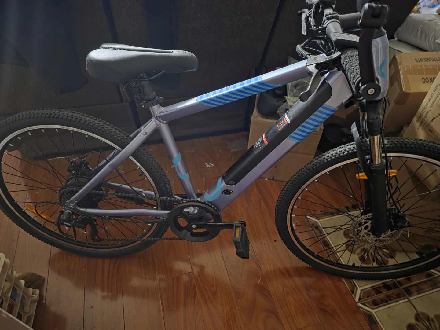 Blue and Gray Electric Bike