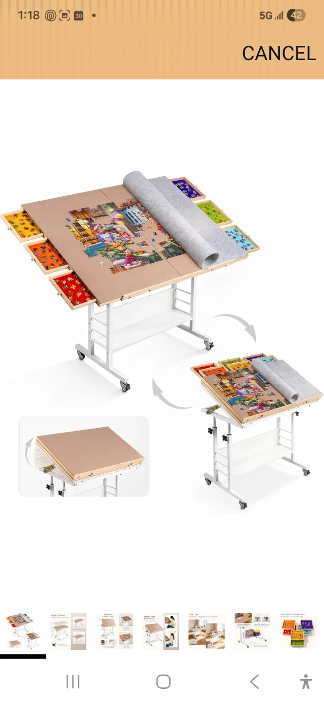 Adjustable Drafting Table / Puzzle Desk