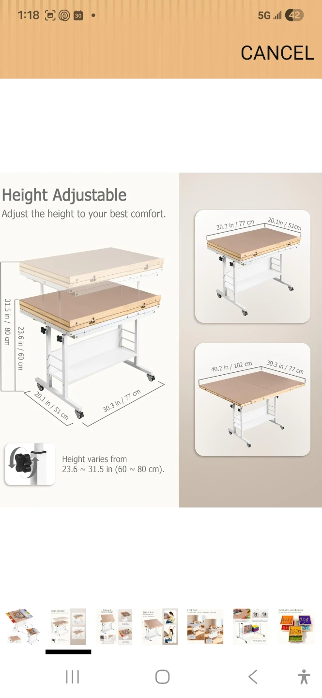 Adjustable Drafting Table / Puzzle Desk - photo 2