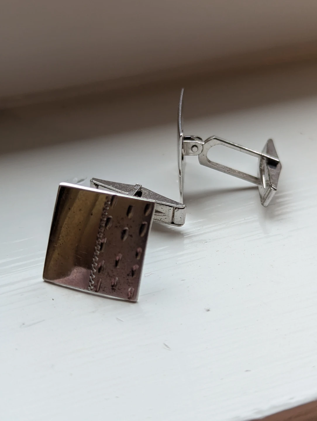 Silver-tone Square Cufflinks