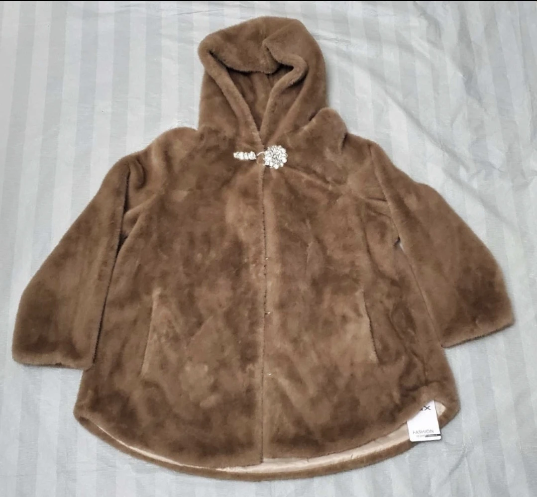 New Danish Mink silk hooded fur coat women Medium