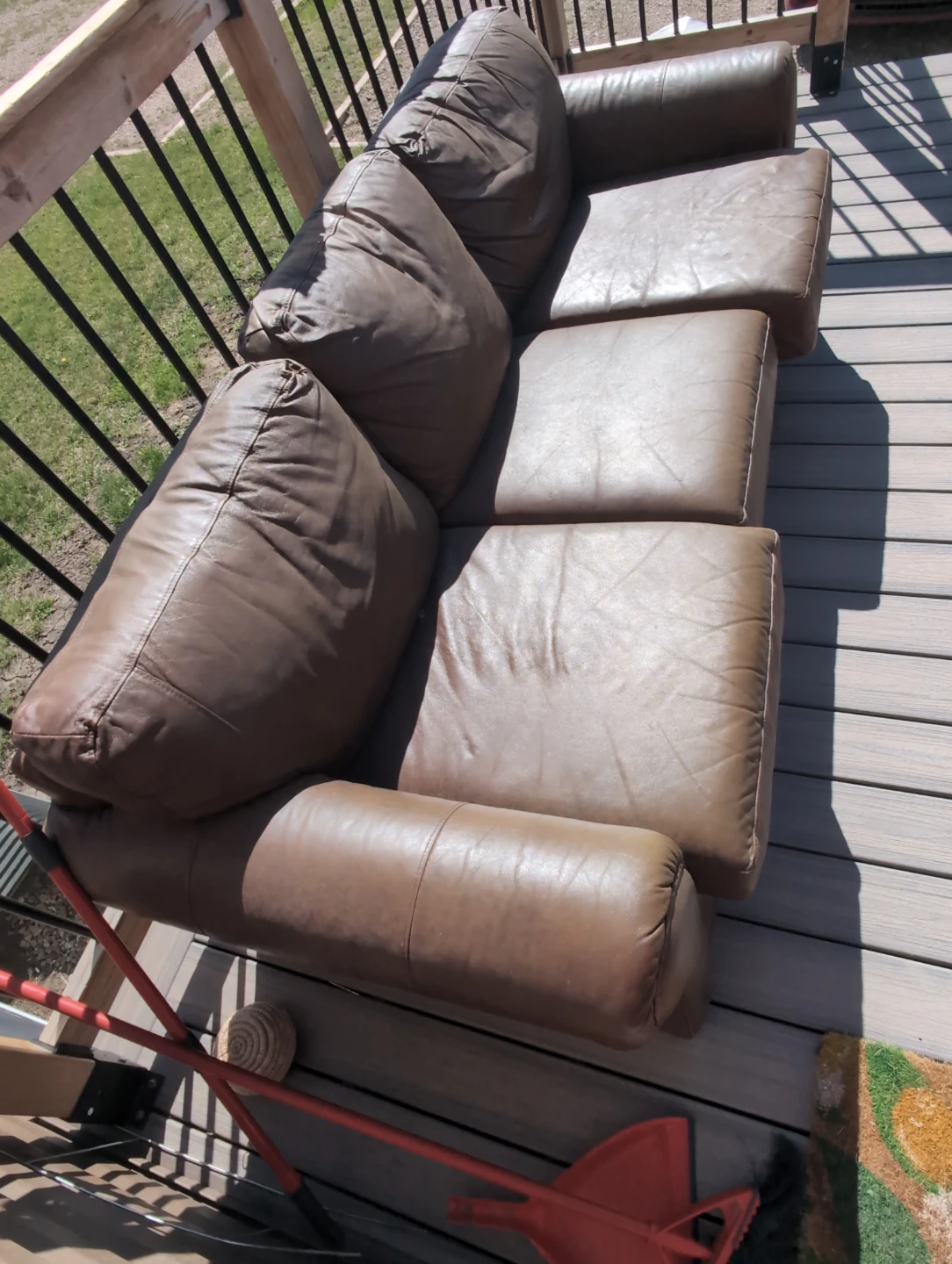 Brown Leather Sofa - photo 3
