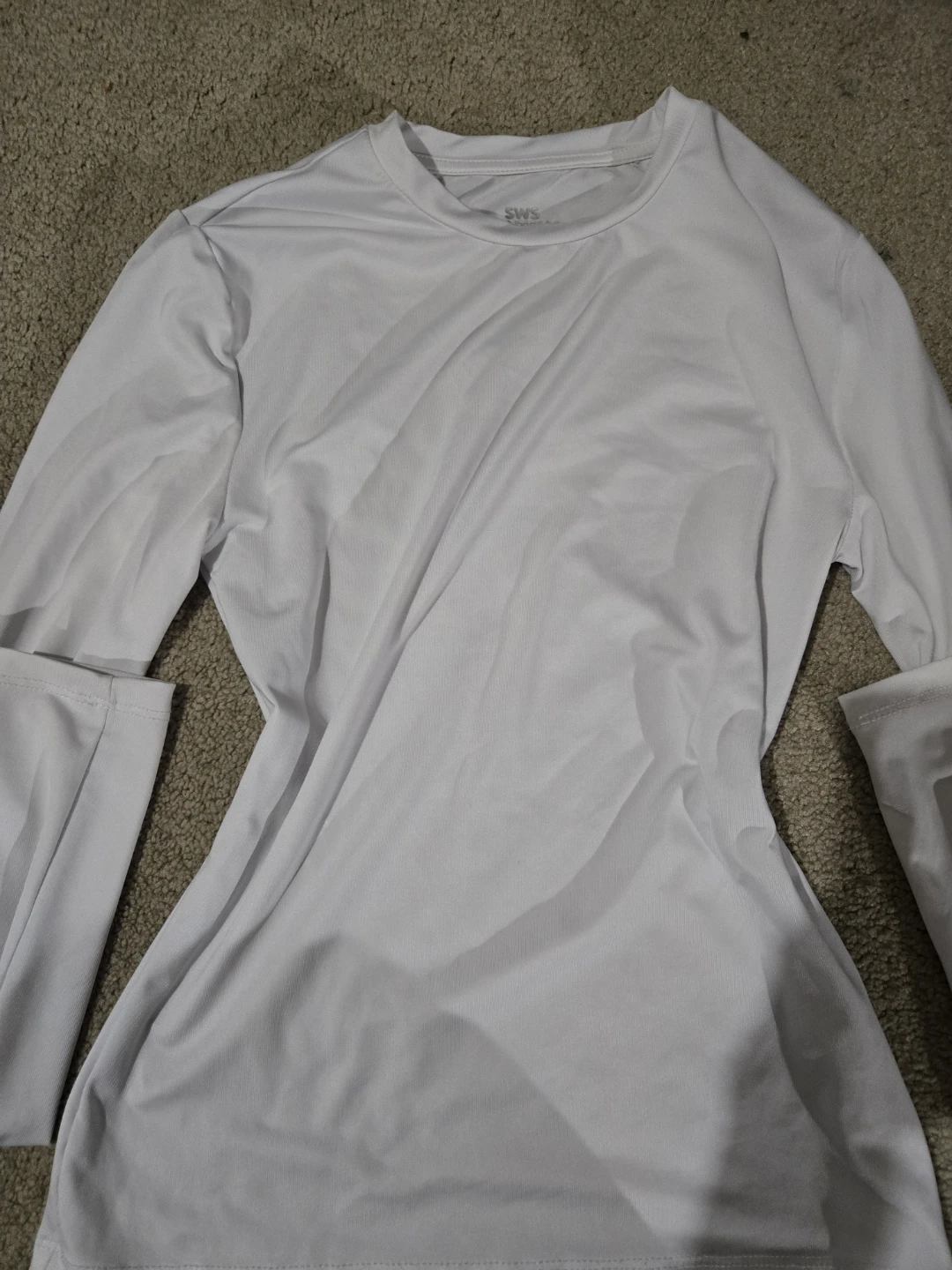 SWS White Long Sleeve Athletic Shirt