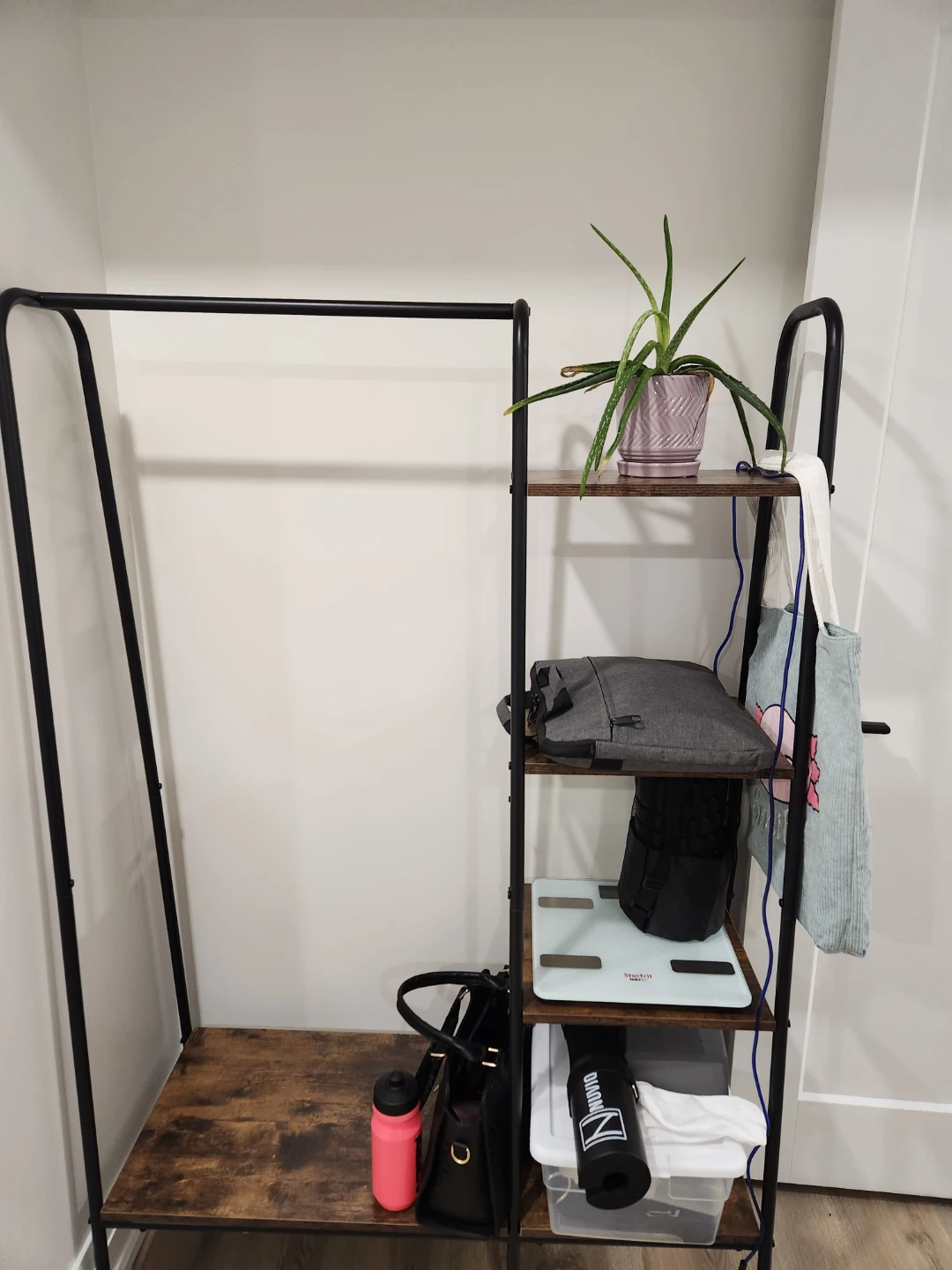 Metal Garment Rack with Shelves - photo 2