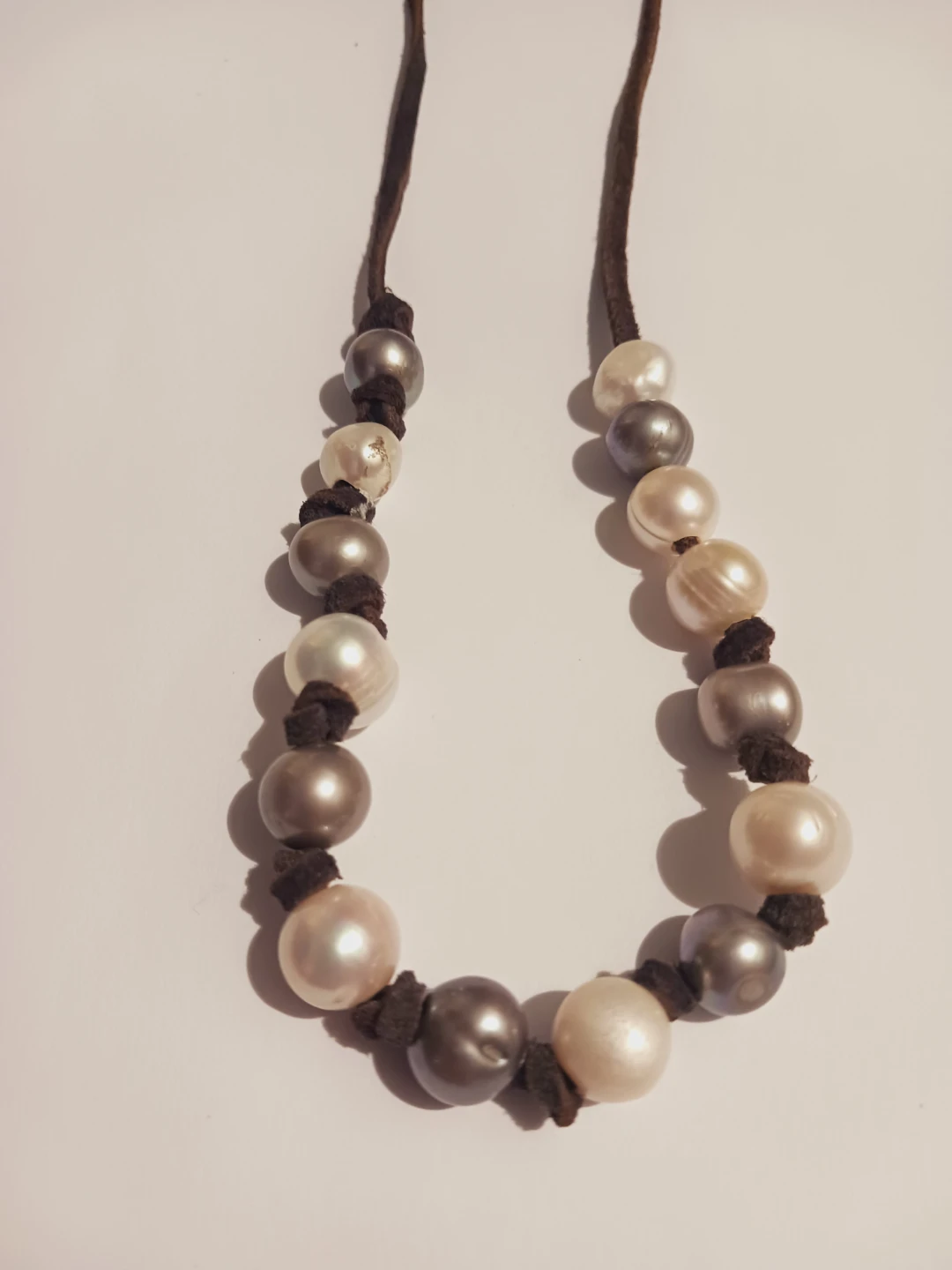 Genuine Freshwater Pearls on Suede Cord Necklace - photo 3