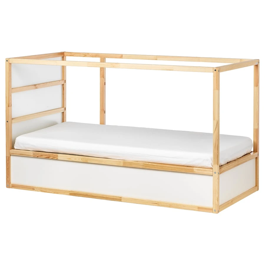 KURA Reversible bed, white/pine, Twin - photo 3