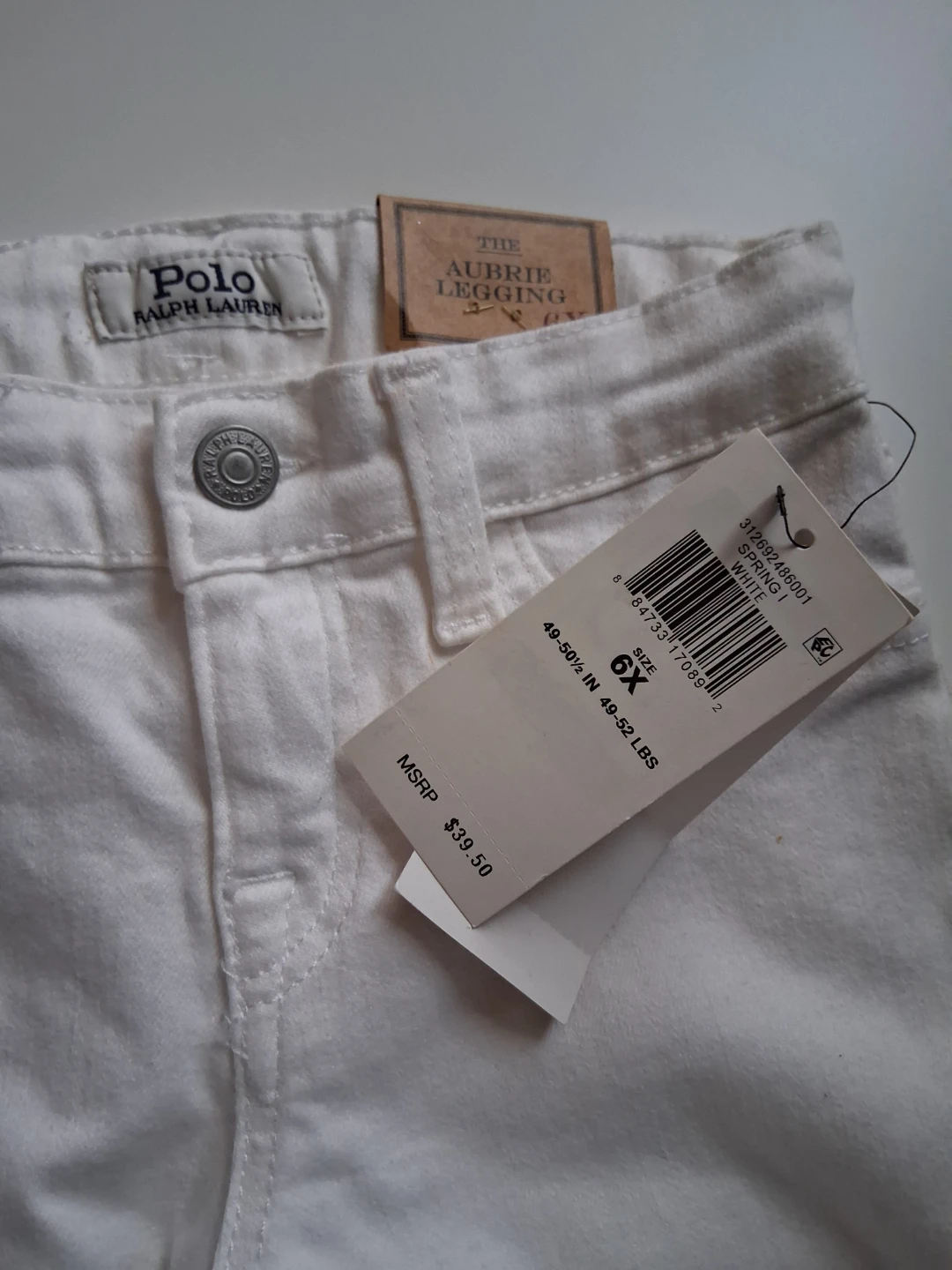 Polo Ralph Lauren The Aubrie Legging - White - Size 6X