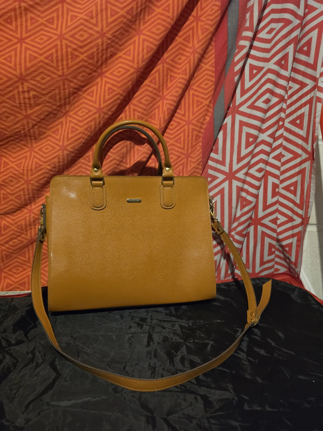 VIBORA Brown Faux Leather Satchel Handbag with Shoulder Strap - photo 3