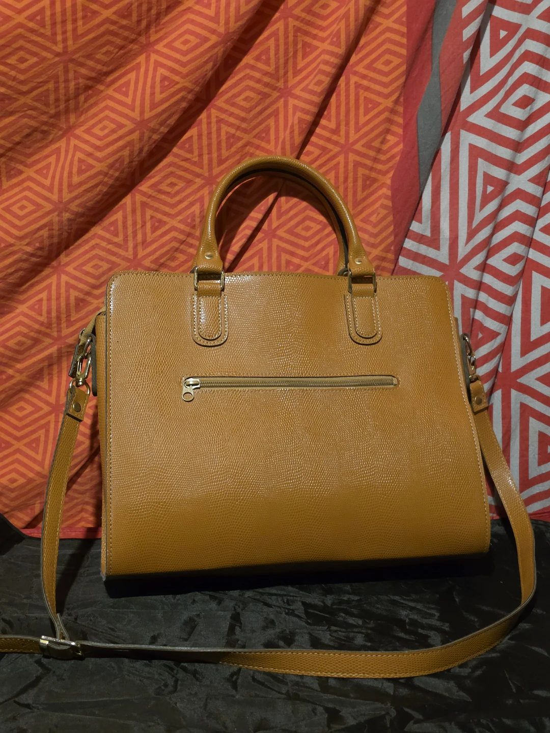 VIBORA Brown Faux Leather Satchel Handbag with Shoulder Strap - photo 4