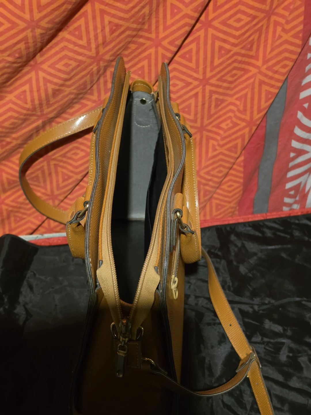 VIBORA Brown Faux Leather Satchel Handbag with Shoulder Strap - photo 5