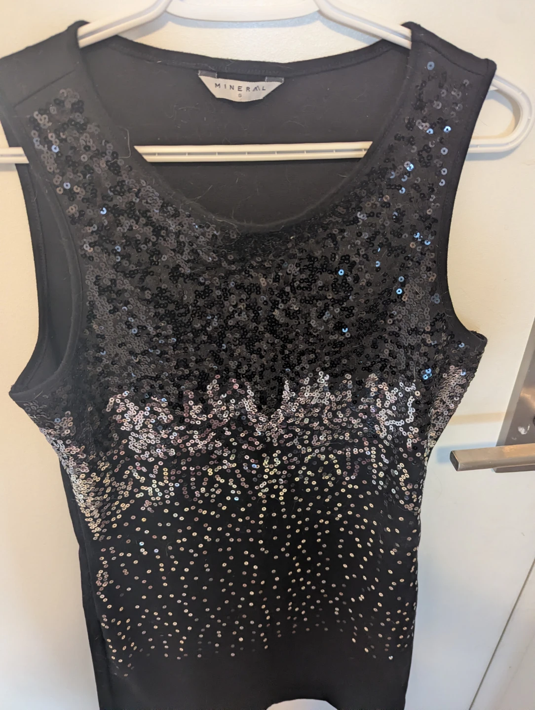 MINERAL Black Sequin Sleeveless Top