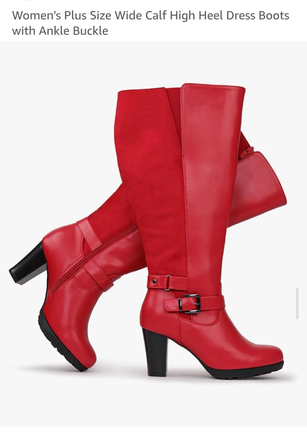 Women's Plus Size Wide Calf High Heel Dress Boots