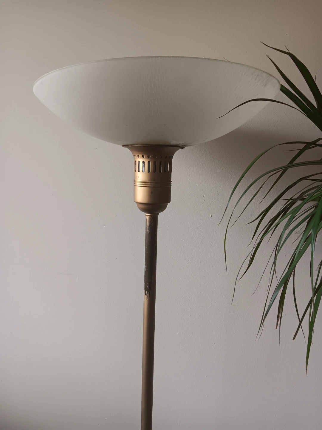 Vintage Floor Lamp - Frosted Glass Shade