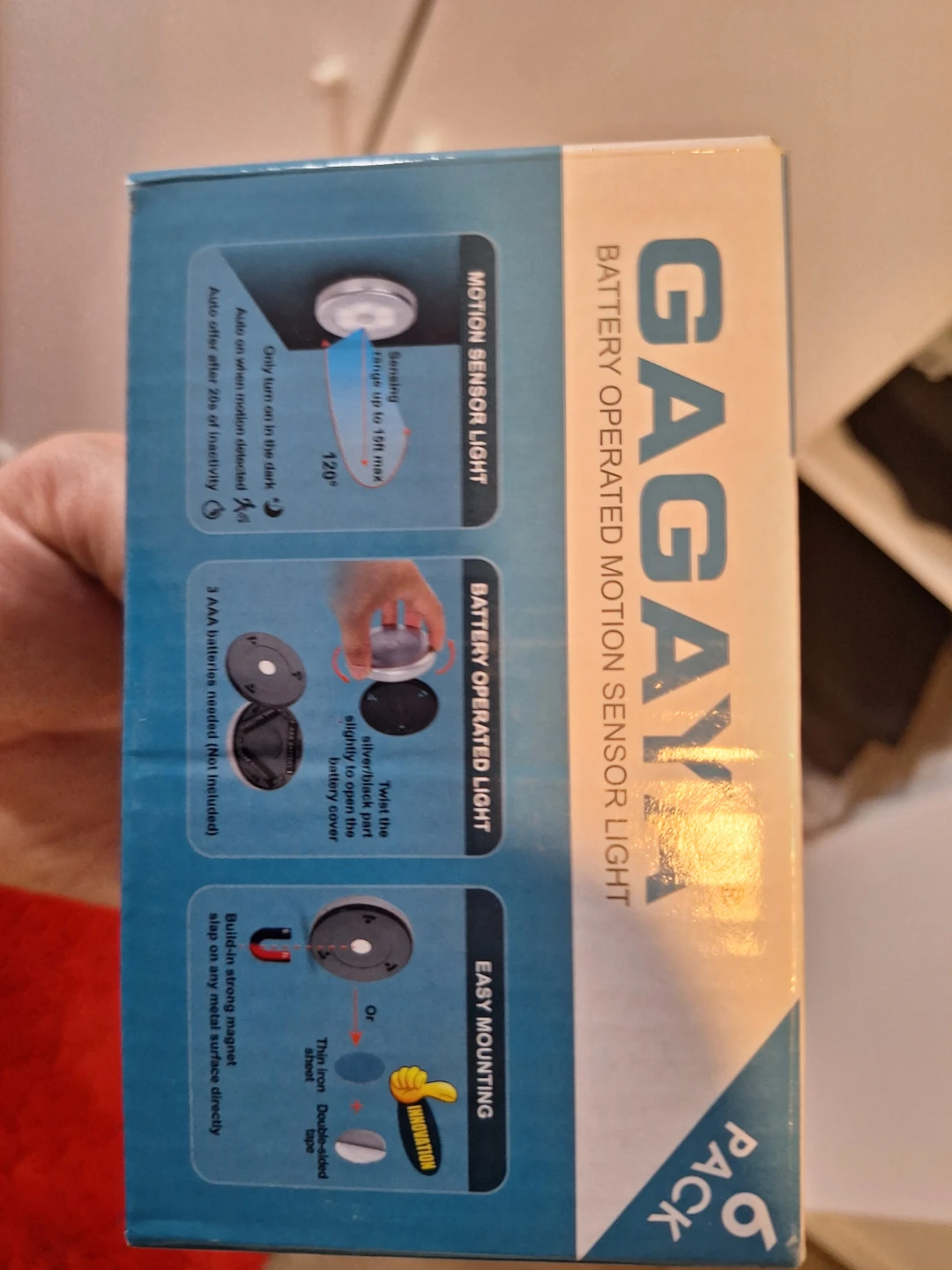 GAGAYA Battery Operated Motion Sensor Lights - 6 Pack - photo 2