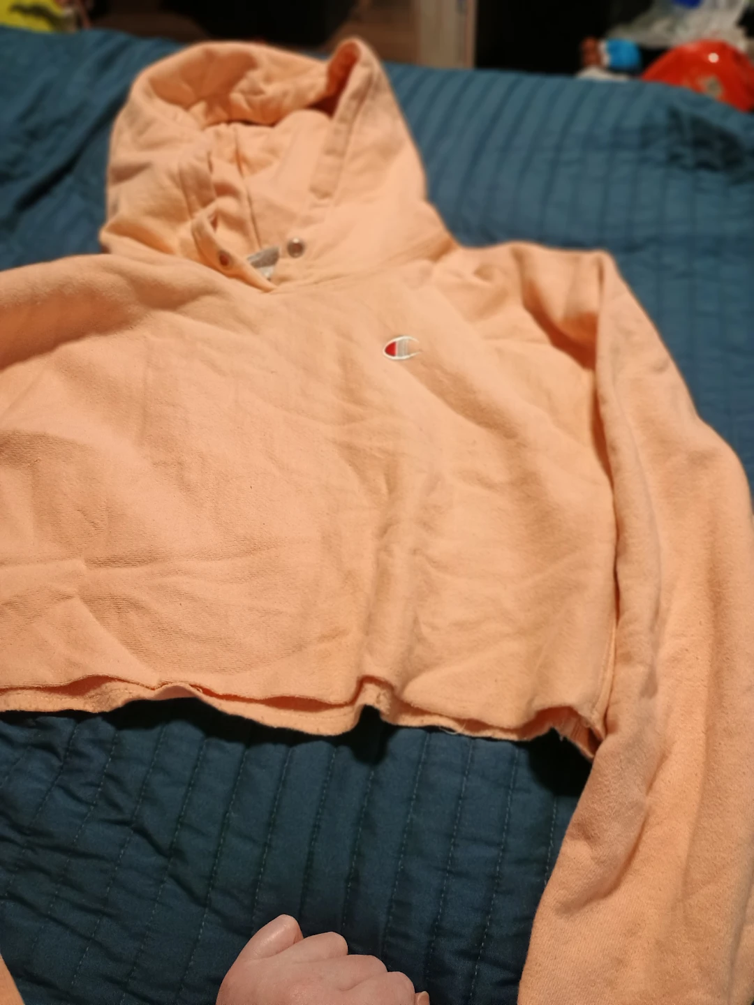 Champion Reverse Weave Cropped Hoodie - Peach - Large - photo 3