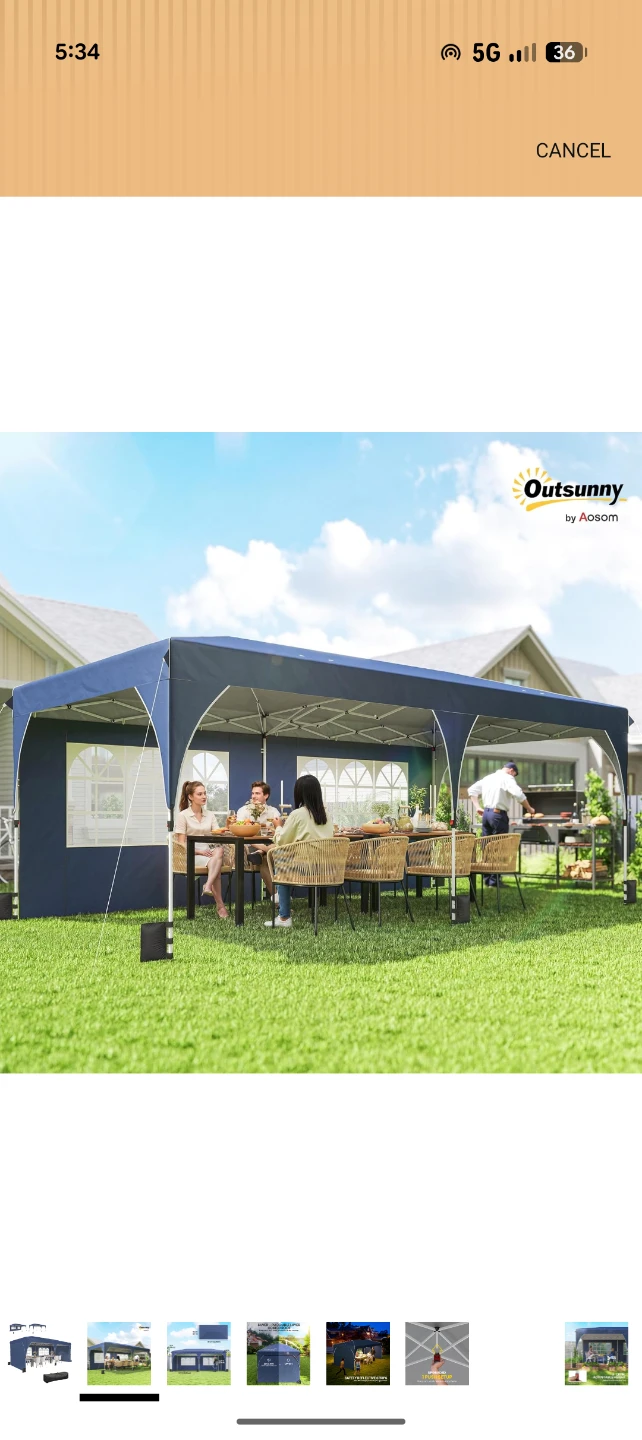Outsunny - Dark Blue Pop-Up Canopy Tent - photo 2