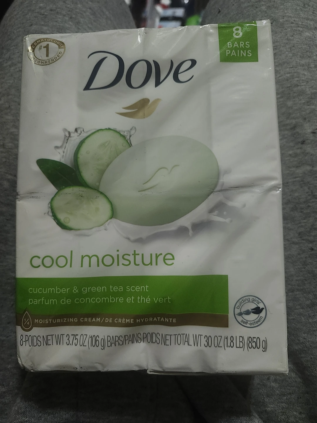 Dove Cool Moisture Cucumber & Green Tea Scent Soap - 8 Bars