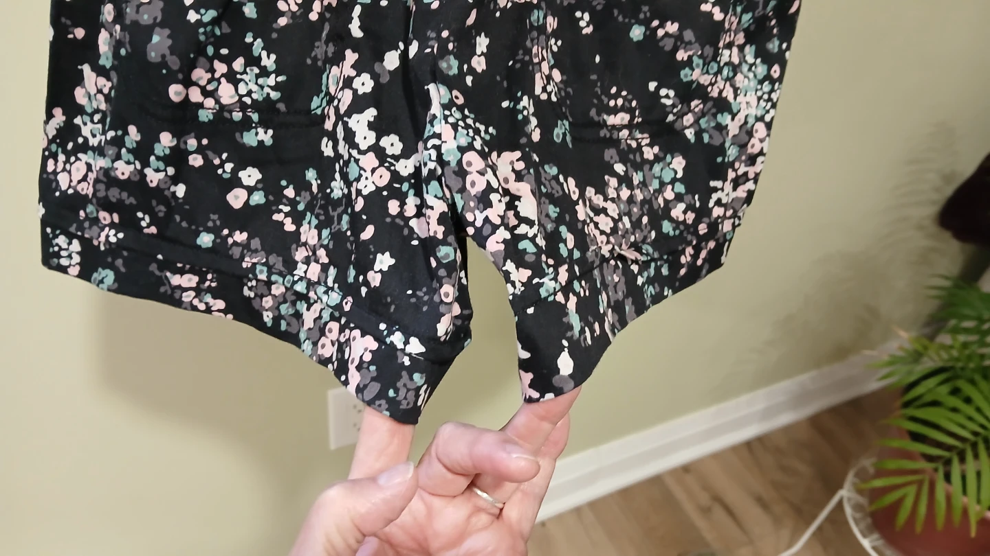 Black Floral Print Romper with Pockets - photo 5