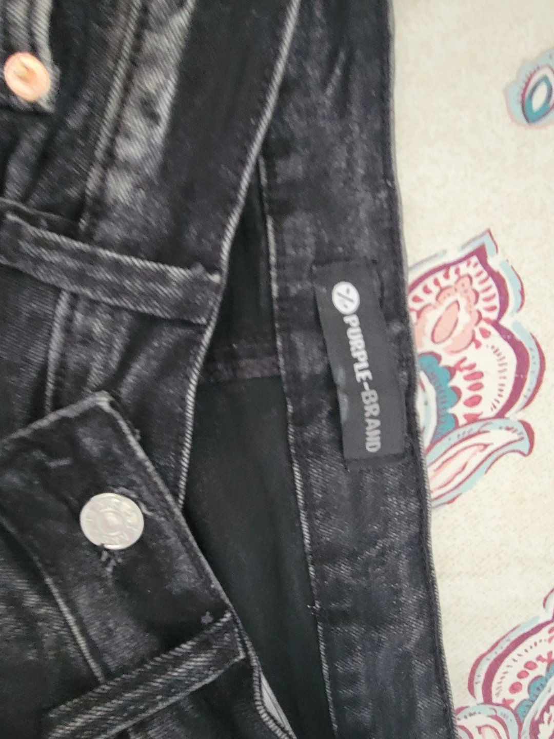 Purple Brand Black Distressed Paint Splatter Jeans - photo 3