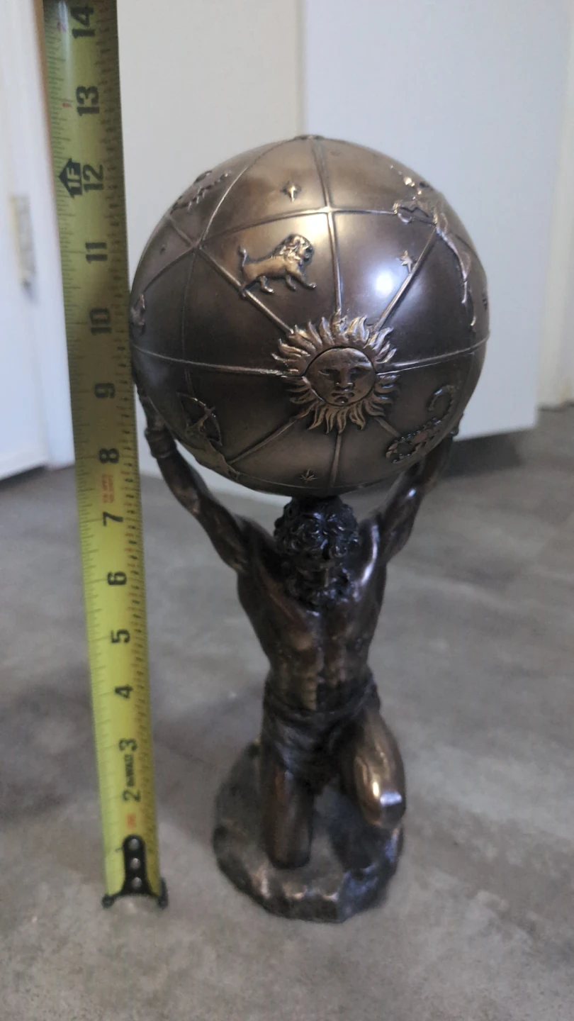 Bronze Atlas Statue with Globe Lid - photo 3
