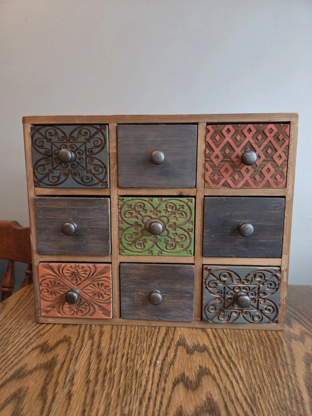 Wooden 9-Drawer Organizer Chest