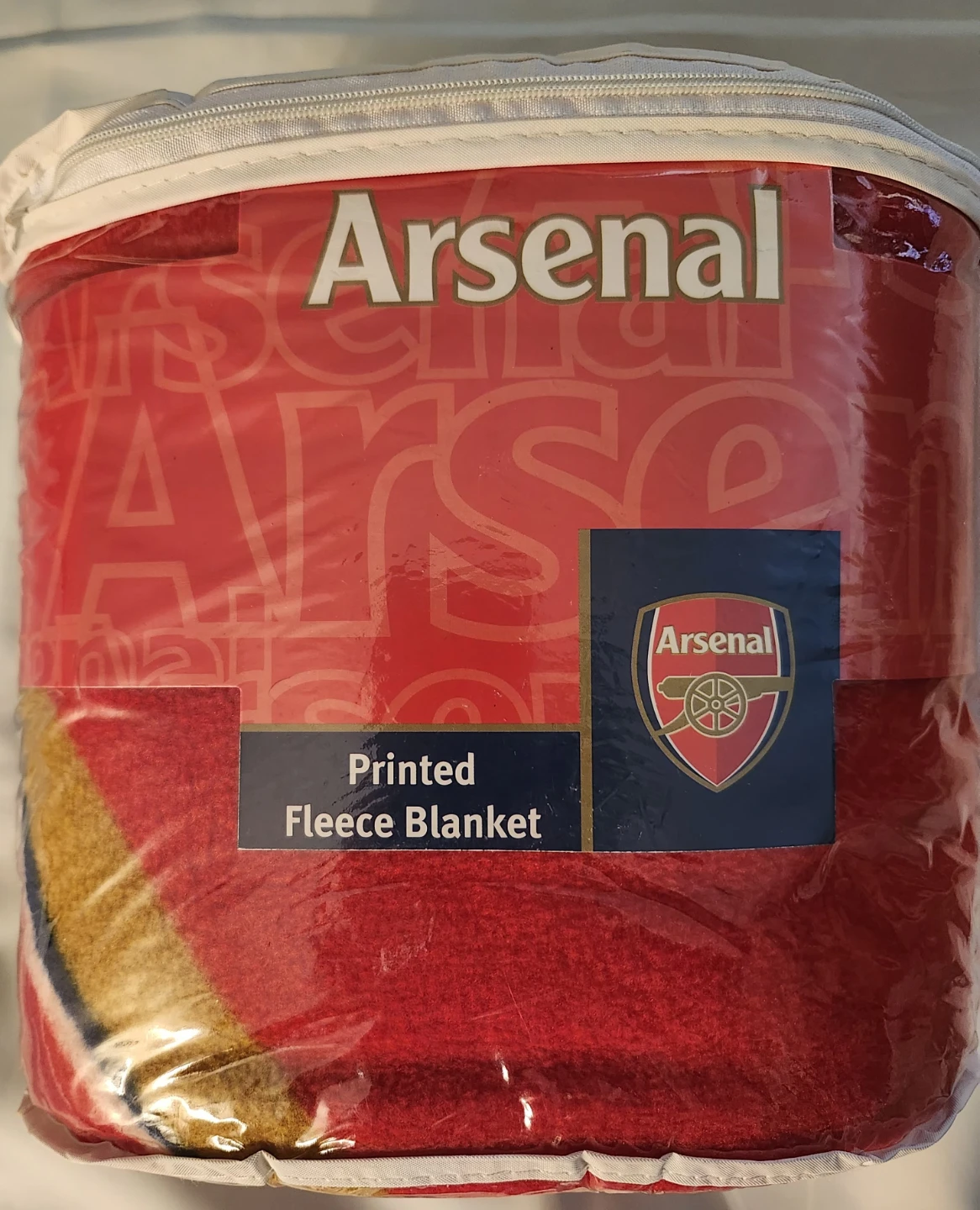 New Authentic Arsenal Printed Fleece Blanket Throw Red x2 - photo 2