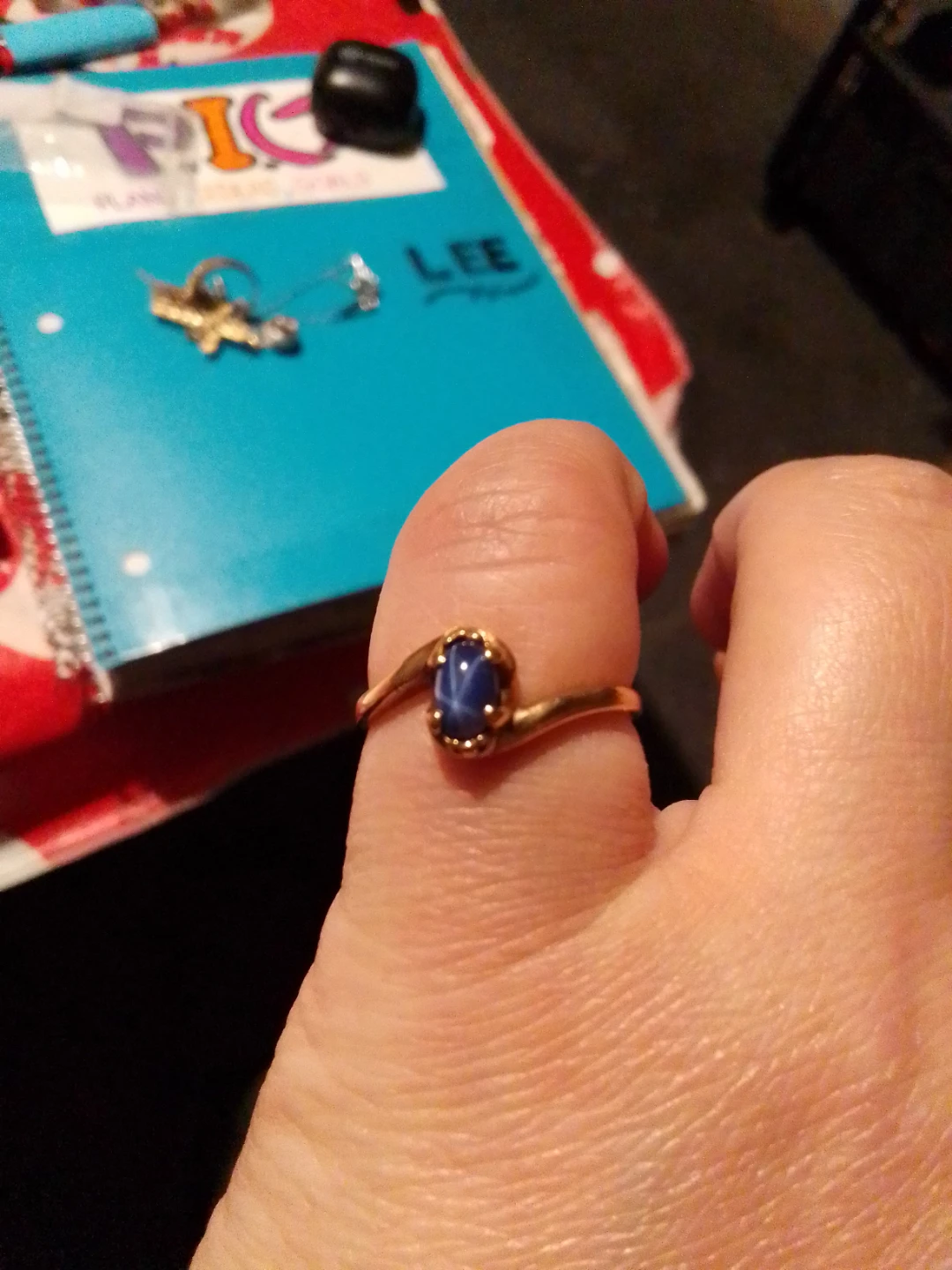 Gold Star Sapphire Ring