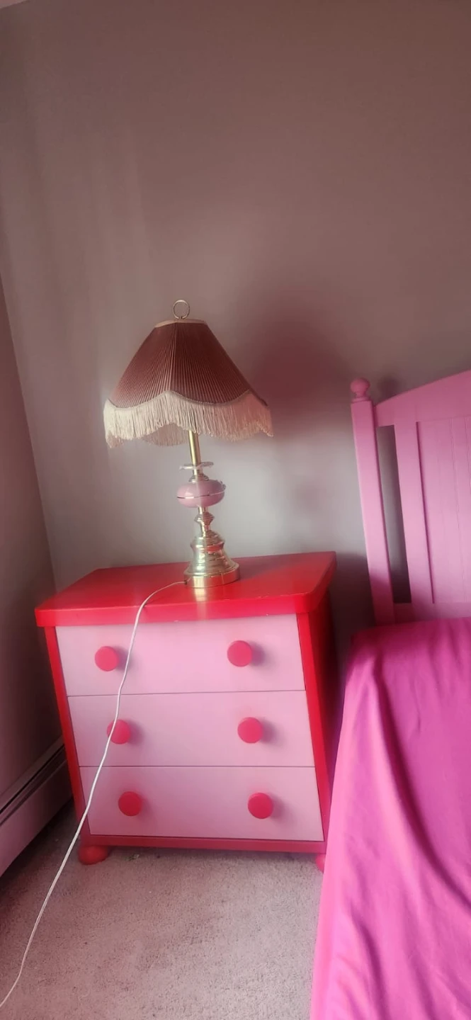 Pink and Red Children's Bedroom Set - Bed, Wardrobe, Dresser - photo 2