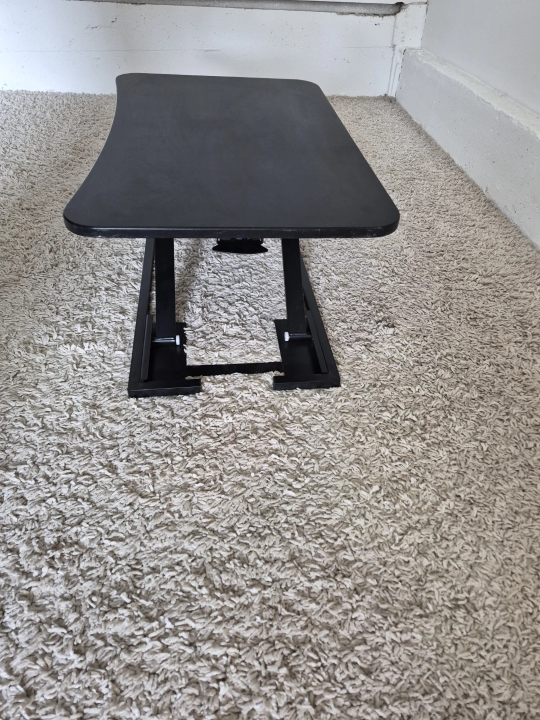 Black Metal Adjustable Standing Desk Converter Portable Desk - photo 5