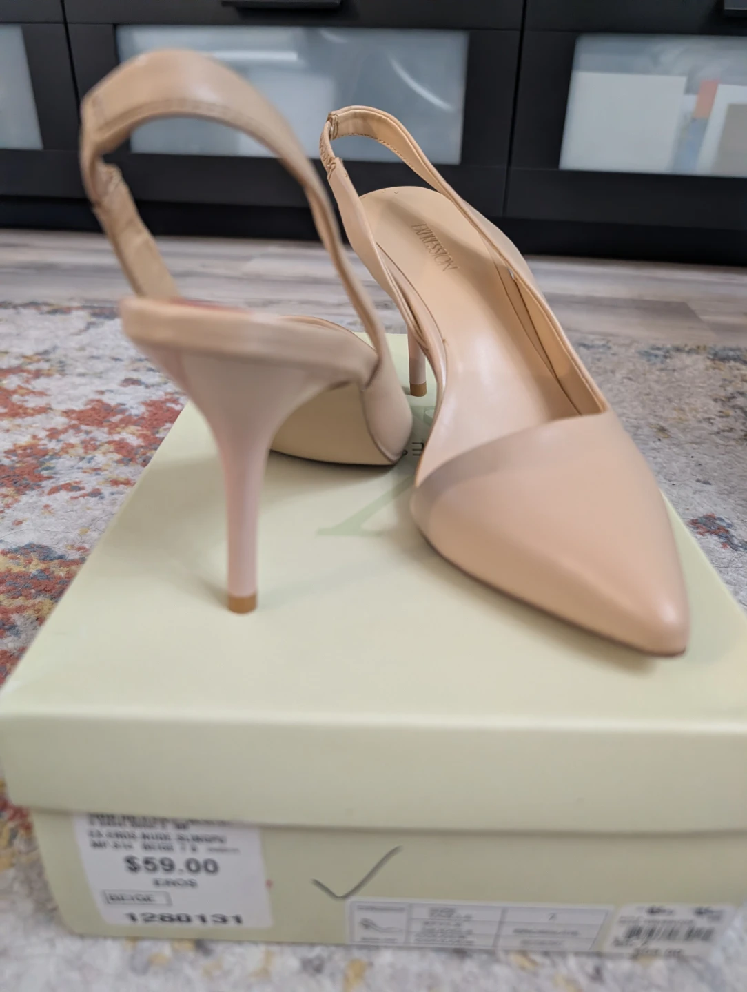 Expression Eros Nude Slingback Heels - Size 7 - photo 3